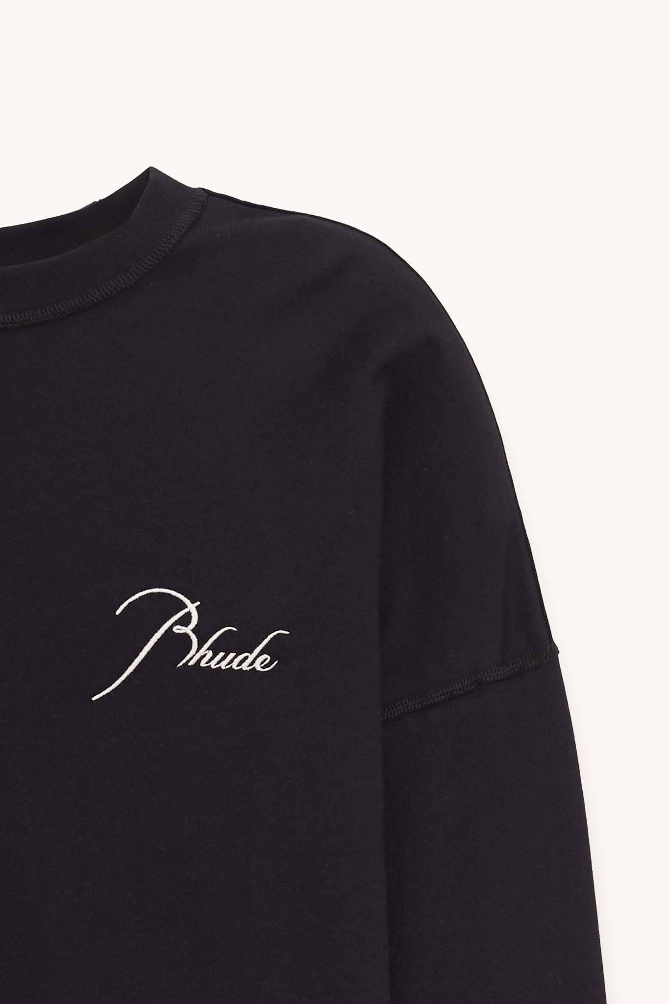 RHUDE BLACK CLASSIQUE REVERSE LS T SHIRT
