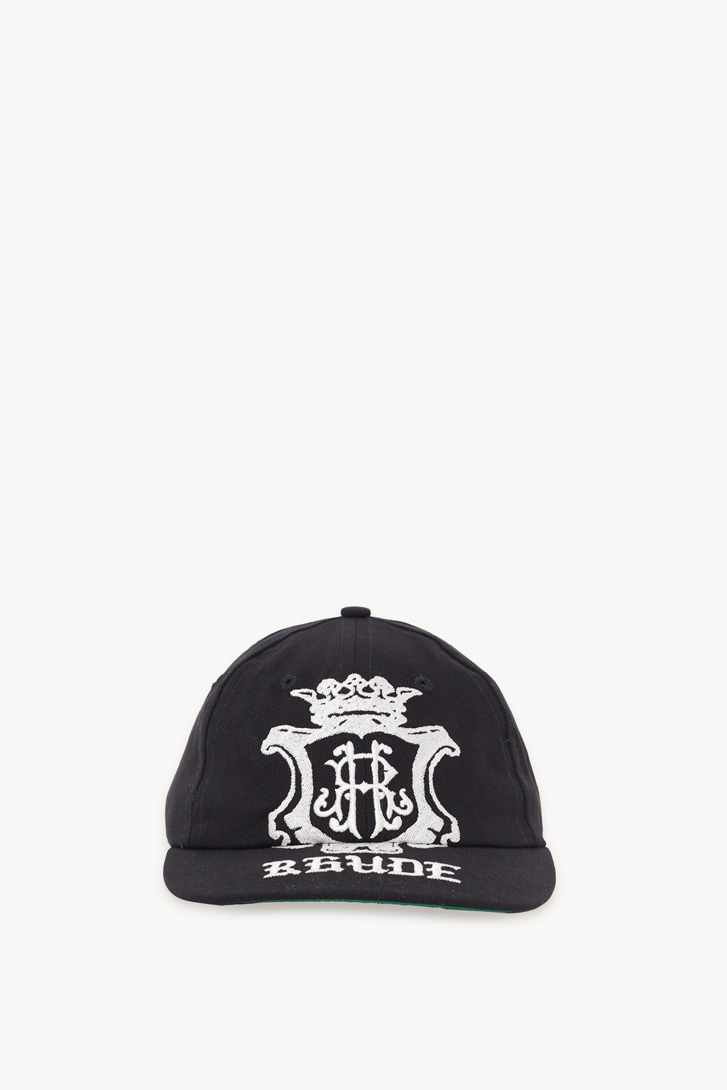 RHUDE BLACK GRAND CRU CREST CURVED BRIM HAT