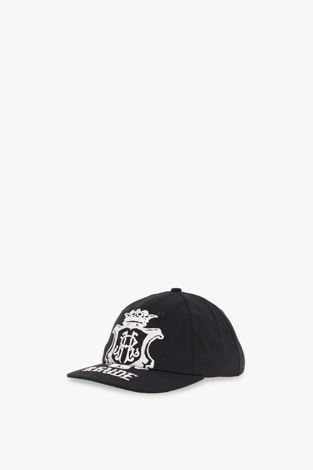 RHUDE BLACK GRAND CRU CREST CURVED BRIM HAT