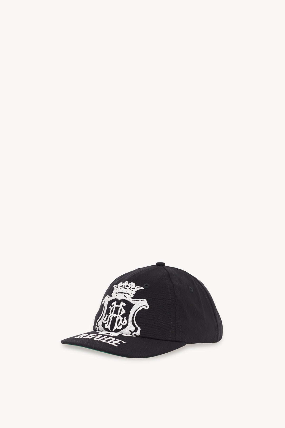 RHUDE BLACK GRAND CRU CREST CURVED BRIM HAT
