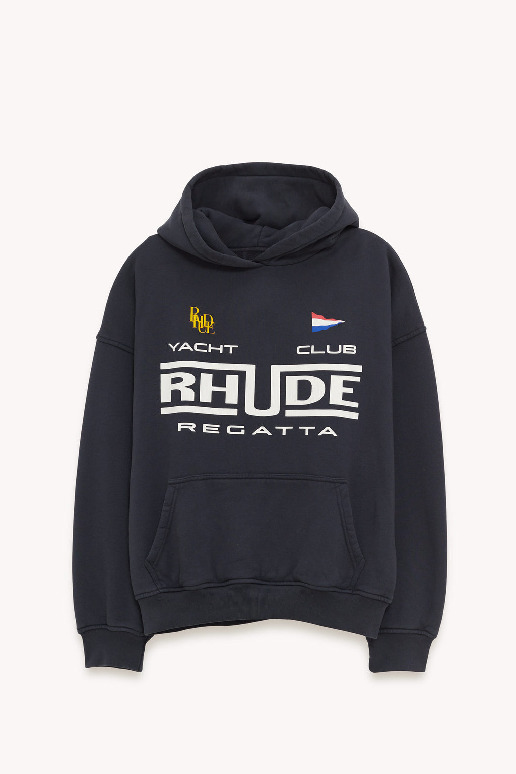 RHUDE VINTAGE BLACK RHUDE REGATTA CLUB HOODIE