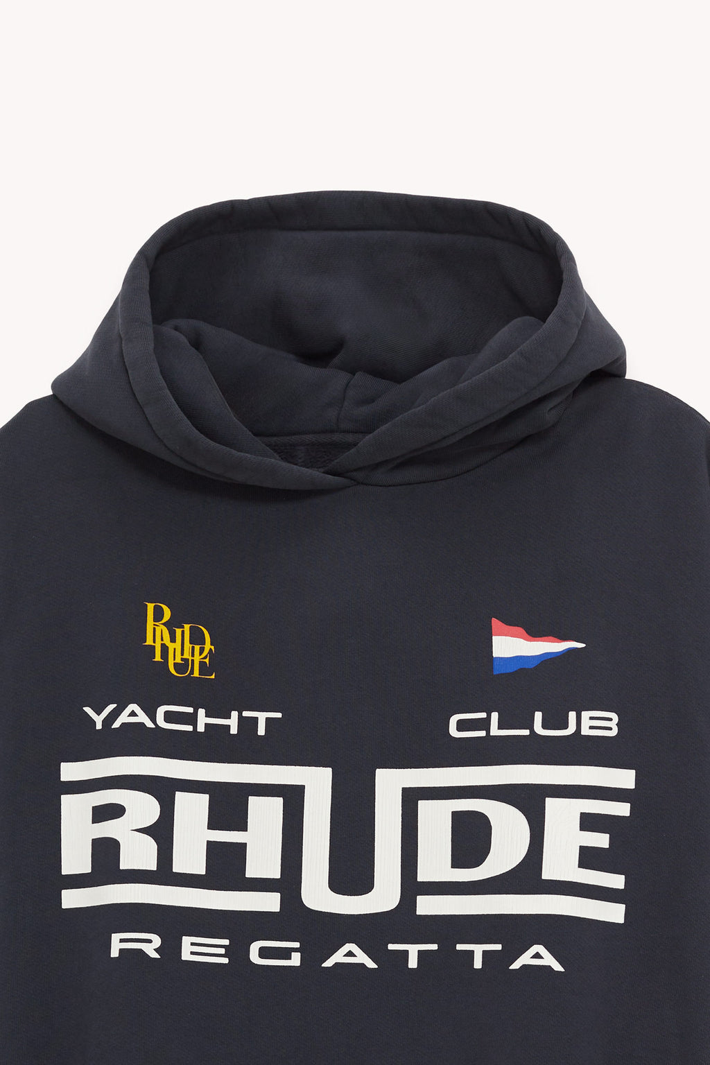 RHUDE VINTAGE BLACK RHUDE REGATTA CLUB HOODIE