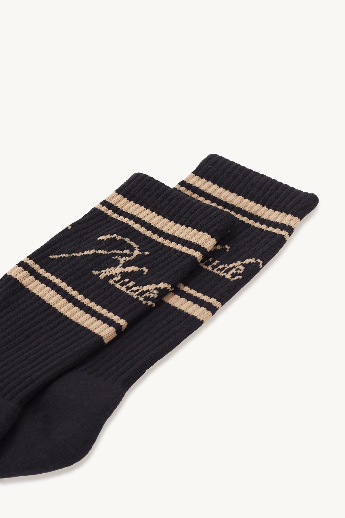 RHUDE BLACK GOLD RHUDE SCRIPT LOGO SOCK