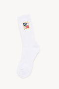 RHUDE WHITE MULTI HARBOR CREST SOCK