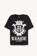 RHUDE BLACK OVERSIZED CHATEAU CREST T SHIRT