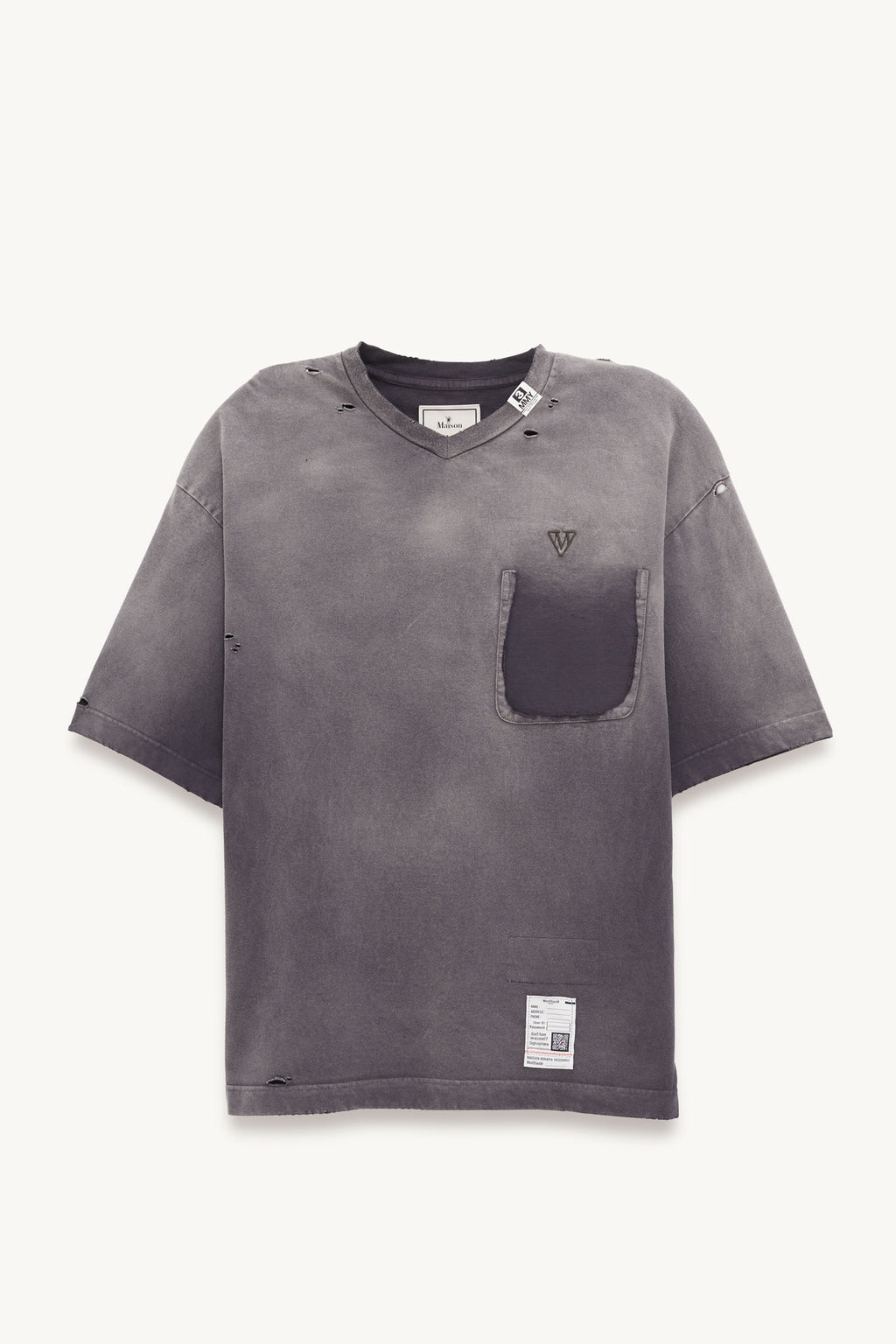 MAISON MIHARA YASUHIRO SUN FADED V NECK T SHIRT