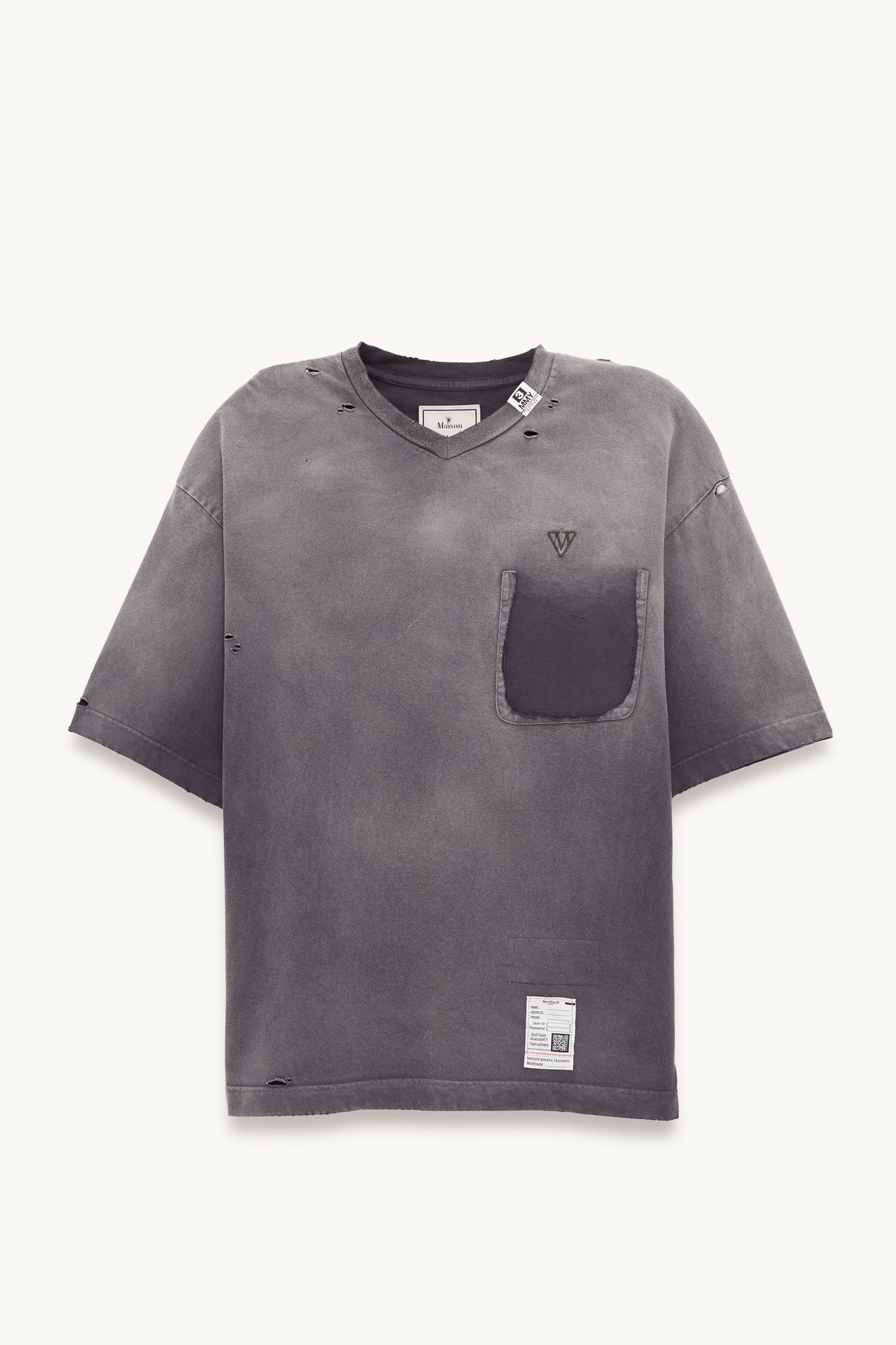 MAISON MIHARA YASUHIRO SUN FADED V NECK T SHIRT