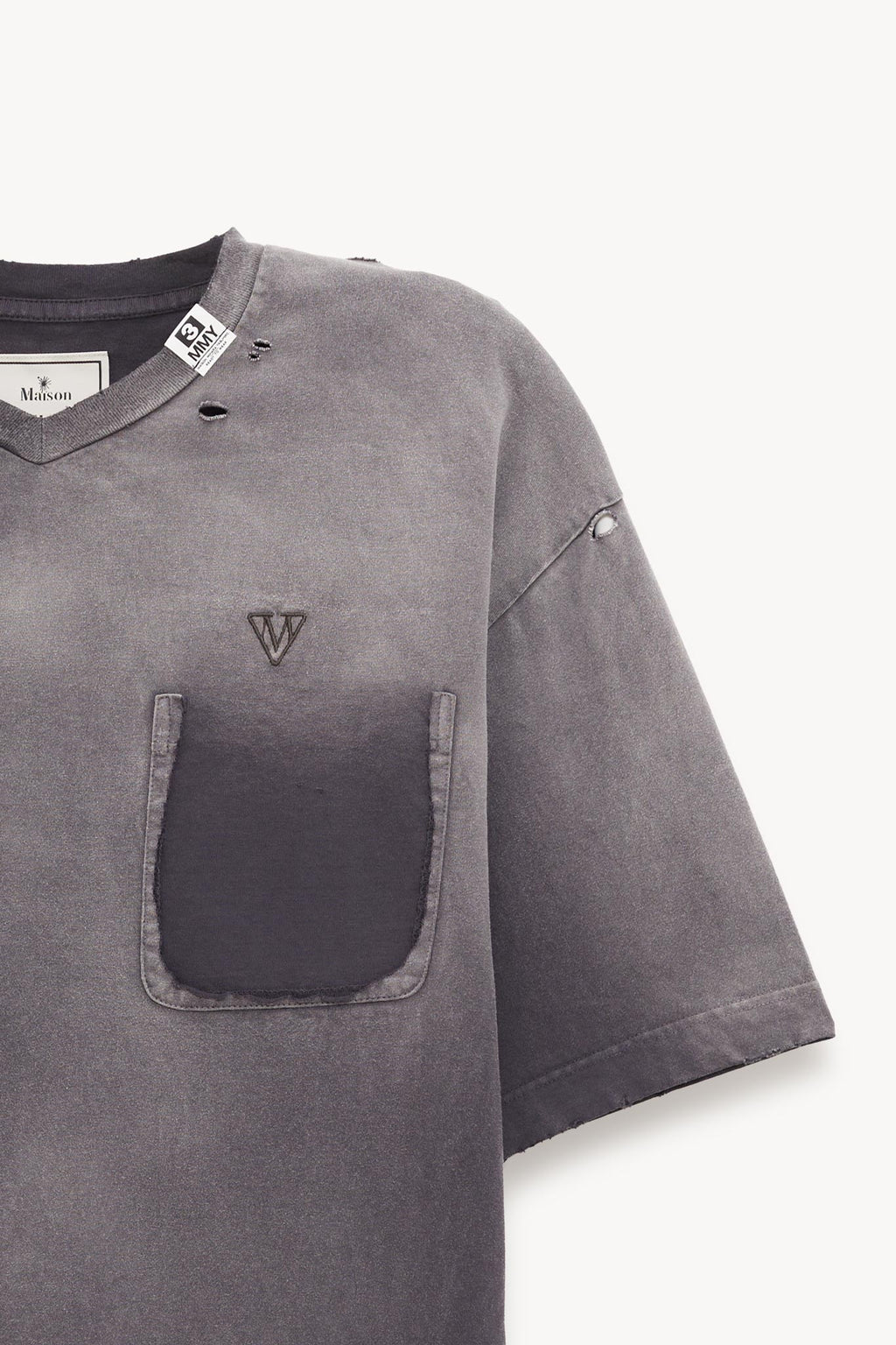 MAISON MIHARA YASUHIRO SUN FADED V NECK T SHIRT