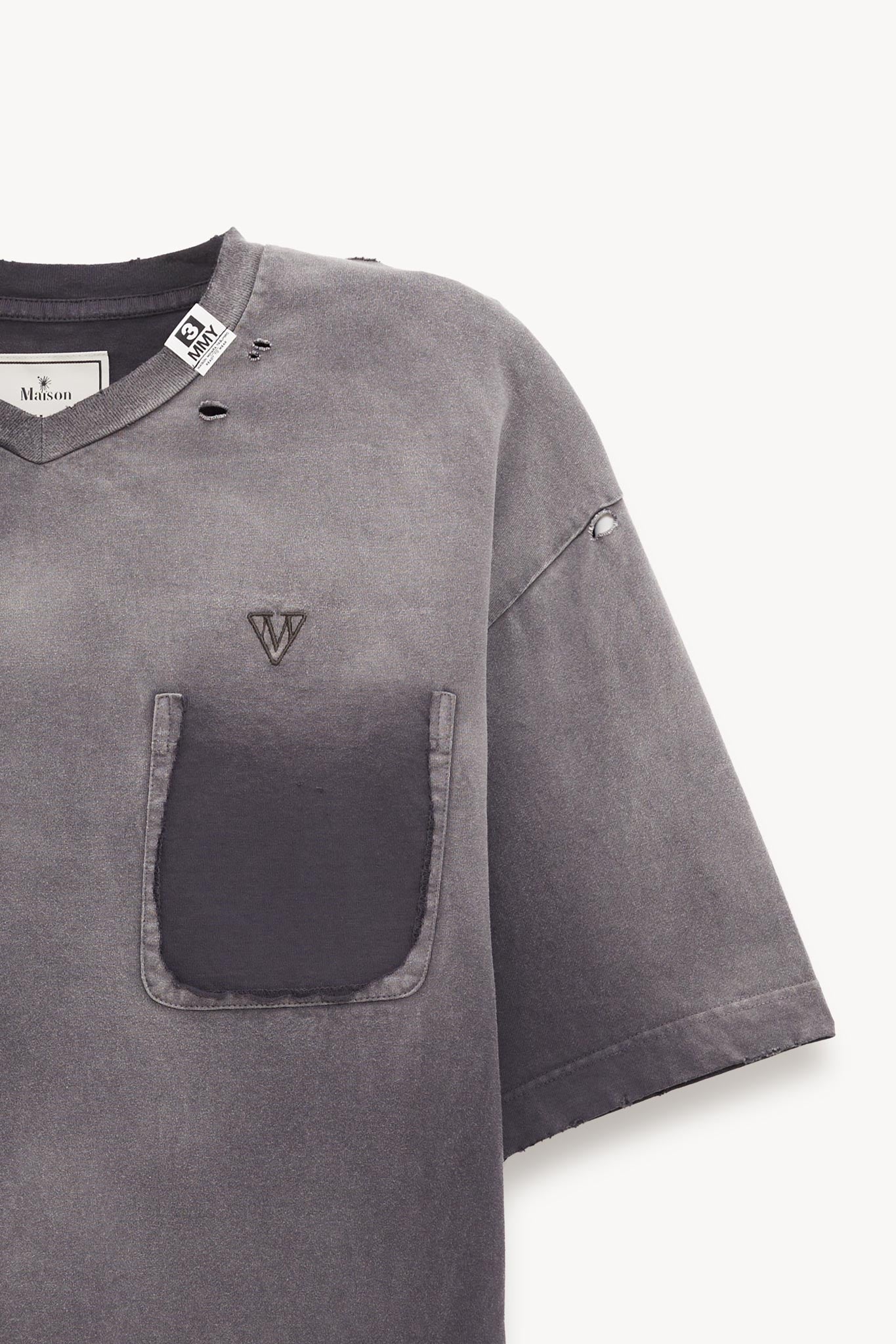 MAISON MIHARA YASUHIRO SUN FADED V NECK T SHIRT