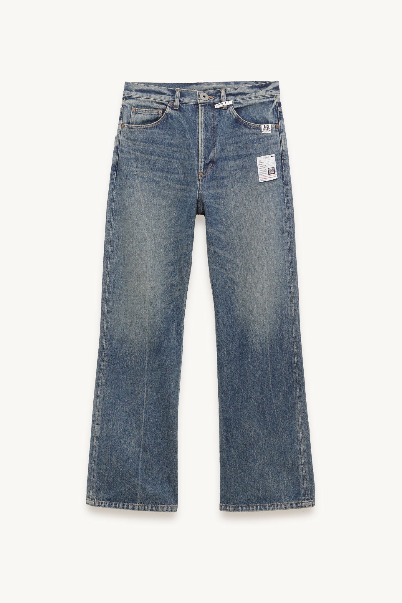 MAISON MIHARA YASUHIRO BLUE FLARE TAPERED JEANS