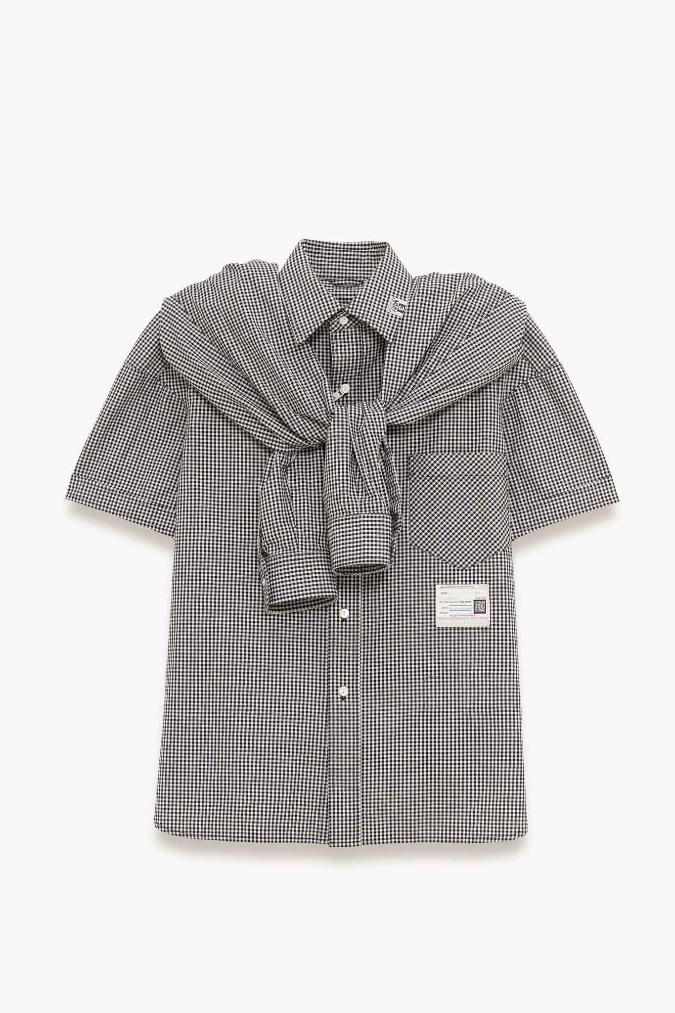 MAISON MIHARA YASUHIRO GREY SHAWL LAYERED SHIRT