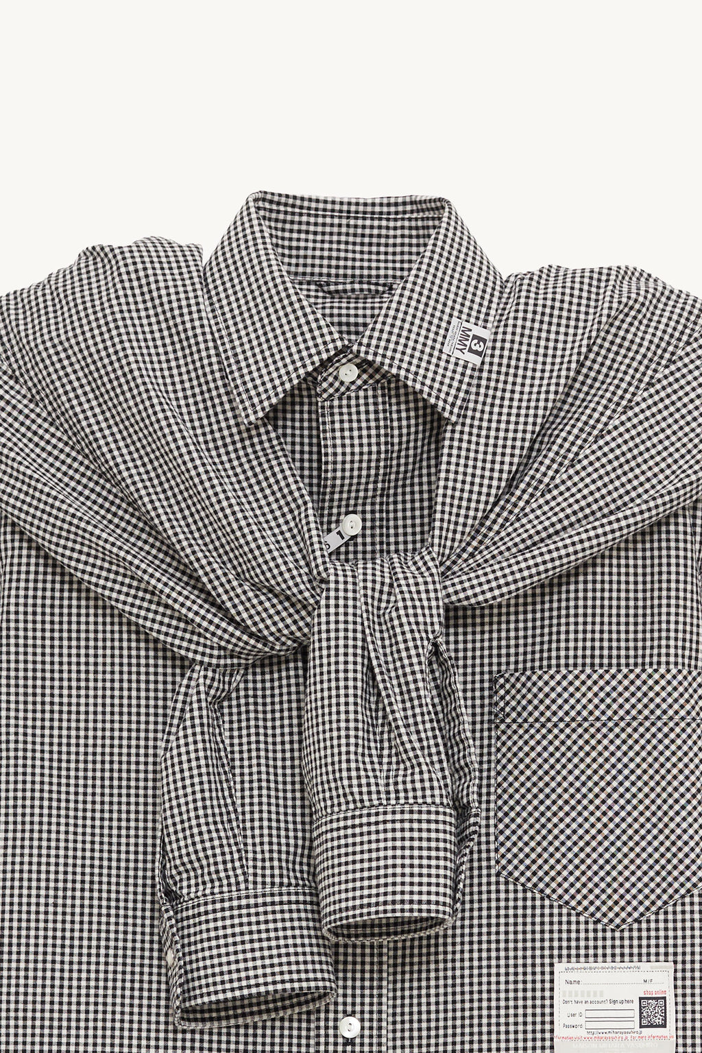 MAISON MIHARA YASUHIRO GREY SHAWL LAYERED SHIRT