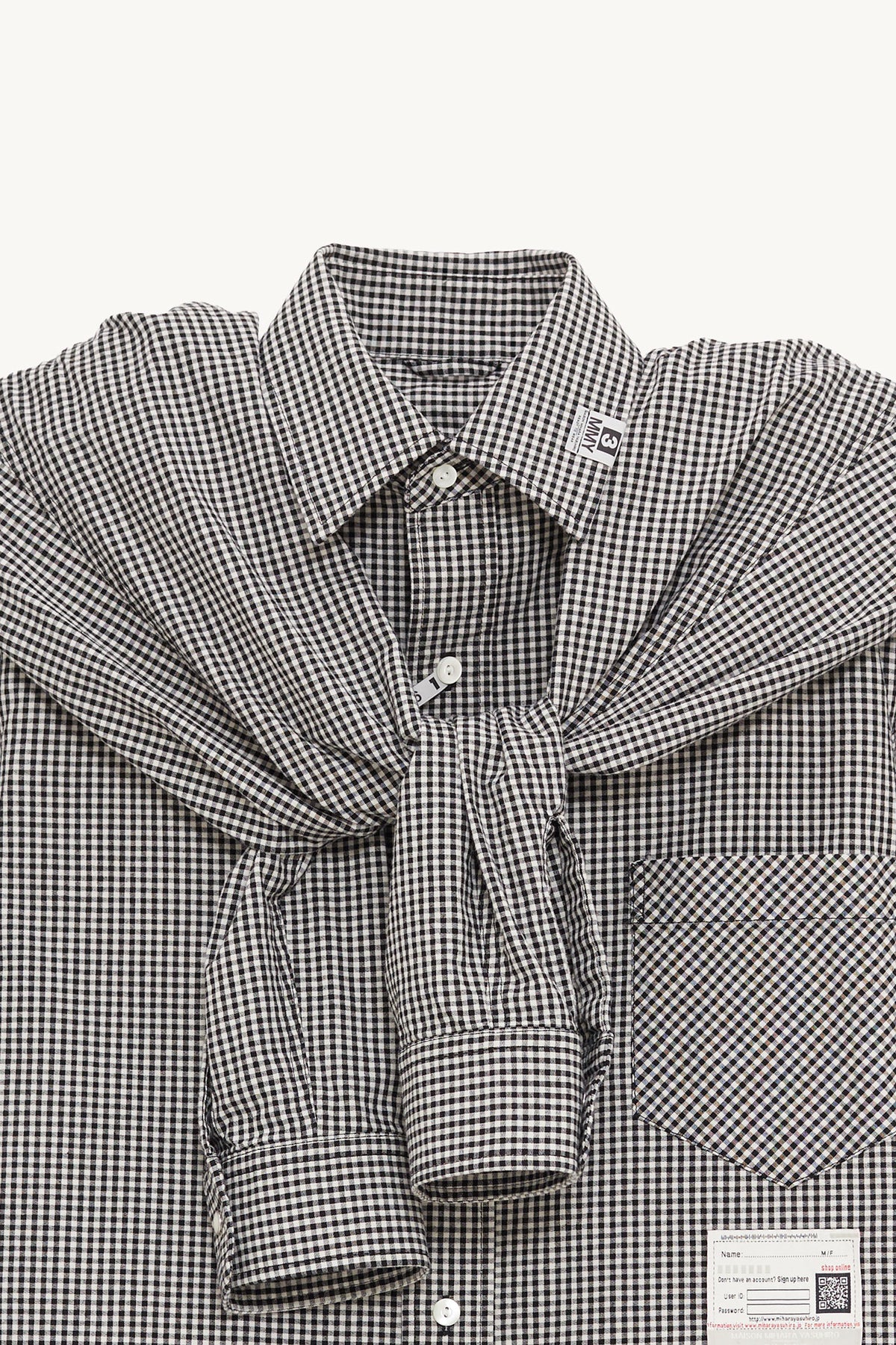 MAISON MIHARA YASUHIRO GREY SHAWL LAYERED SHIRT