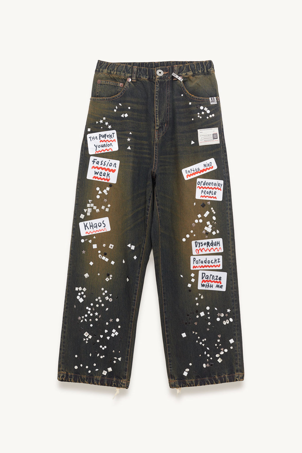 MAISON MIHARA YASUHIRO BLUE STICKER JEANS