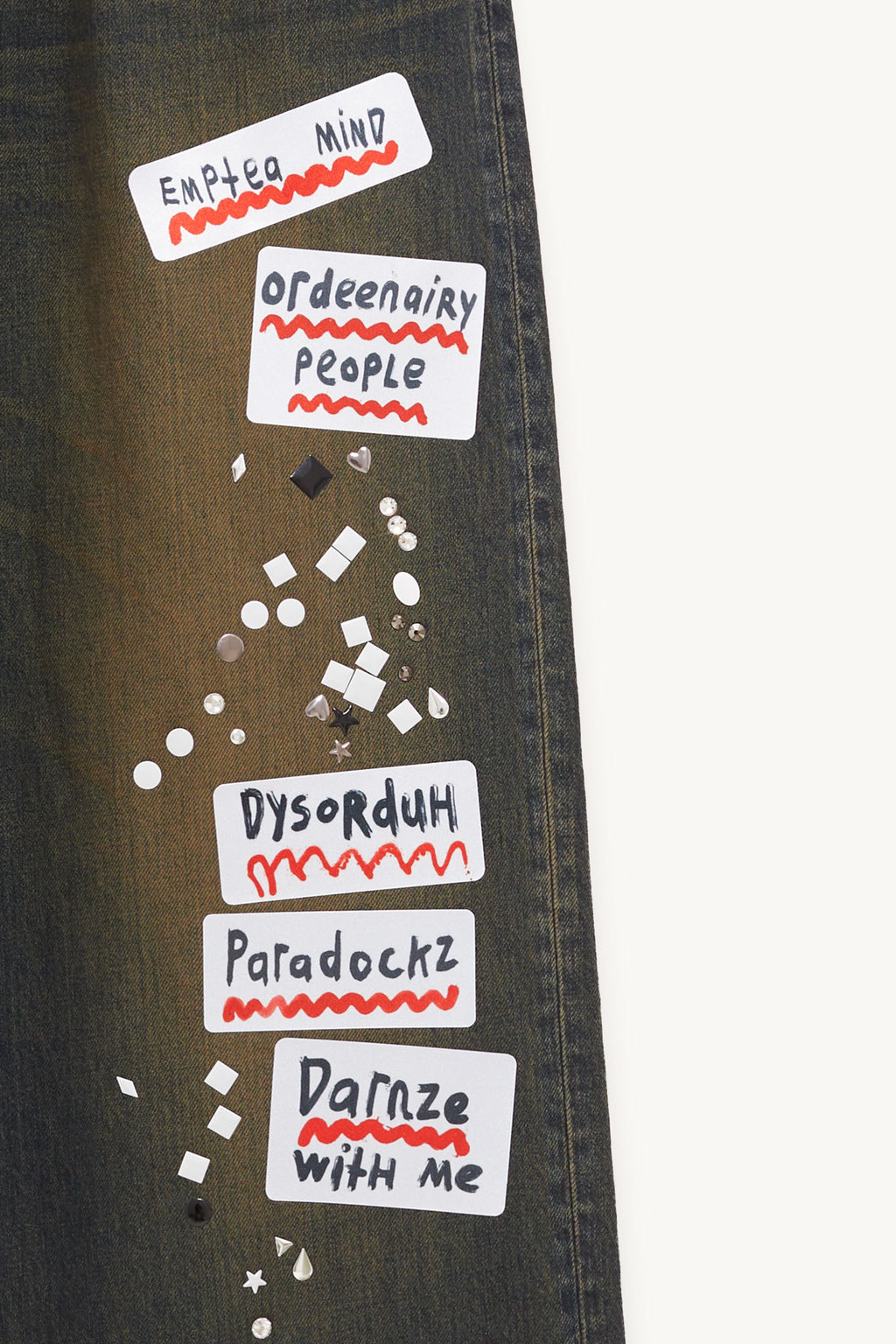 MAISON MIHARA YASUHIRO BLUE STICKER JEANS