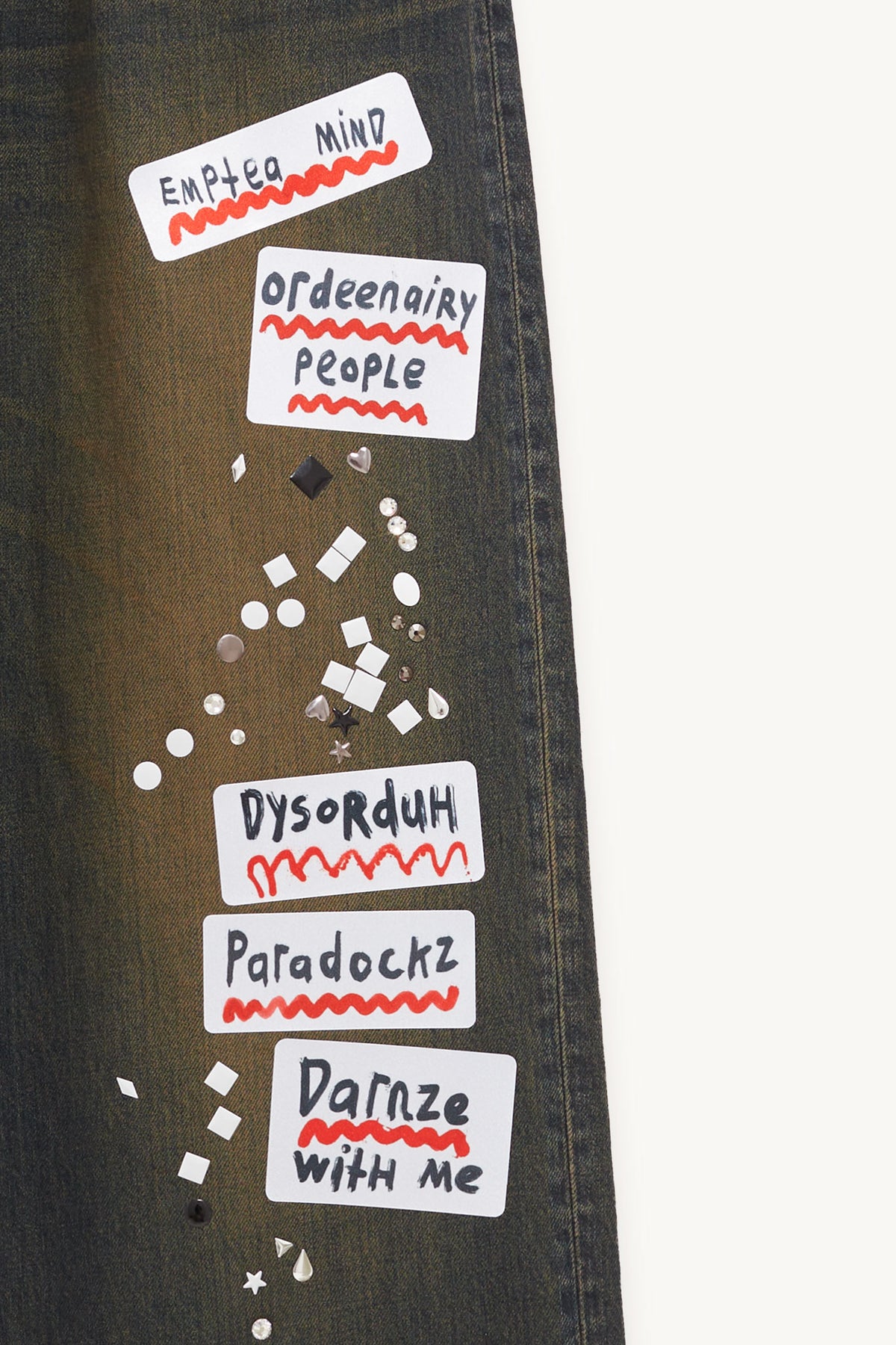 MAISON MIHARA YASUHIRO BLUE STICKER JEANS