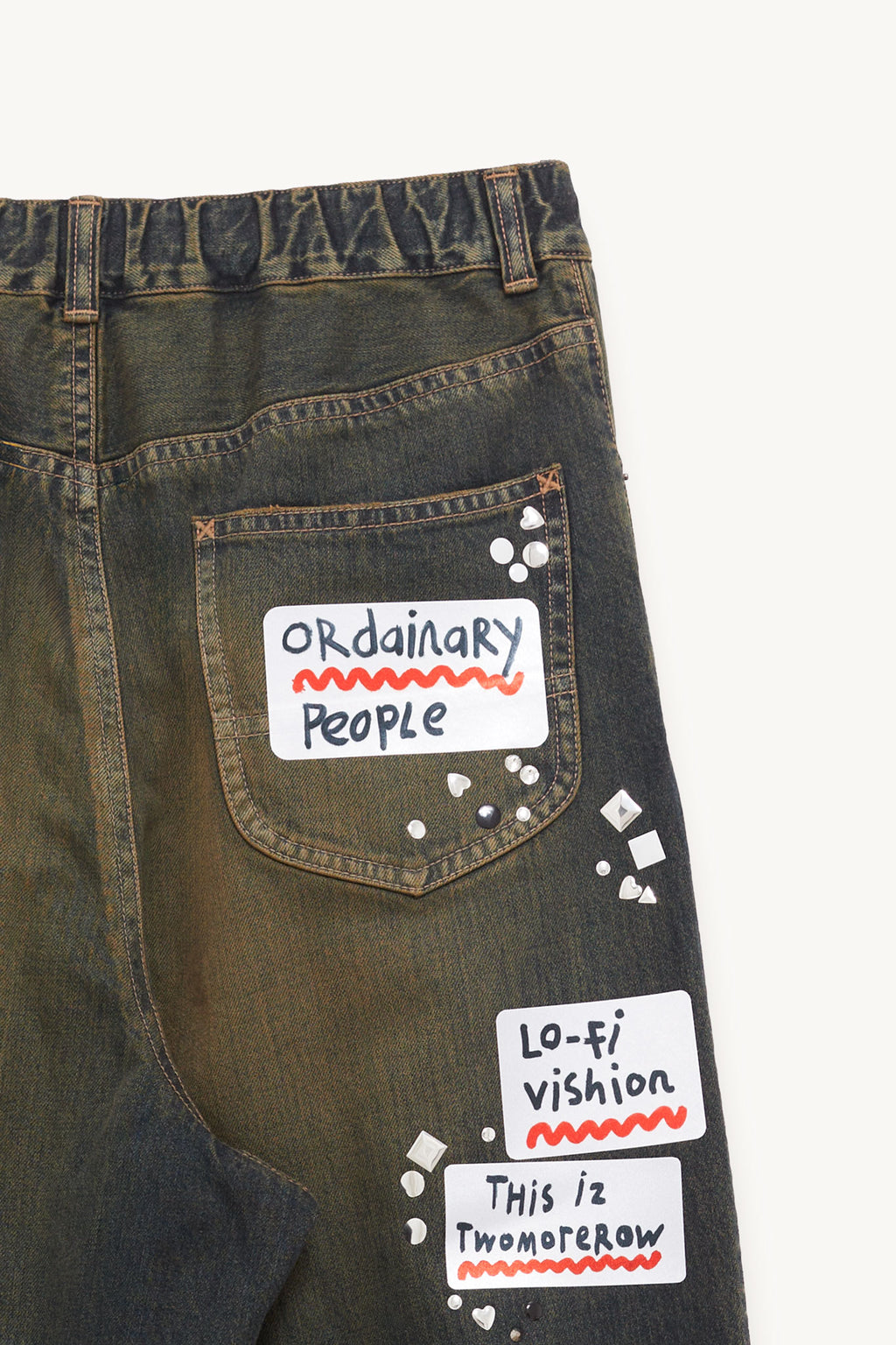 MAISON MIHARA YASUHIRO BLUE STICKER JEANS