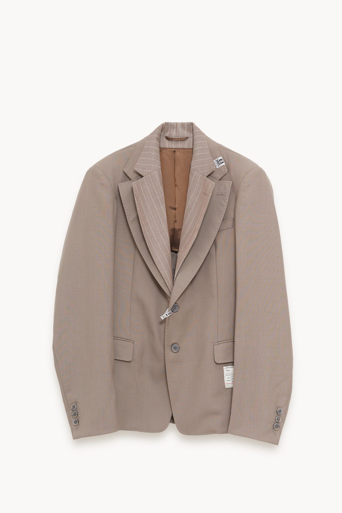 MAISON MIHARA YASUHIRO BEIGE LAYERED BLAZER