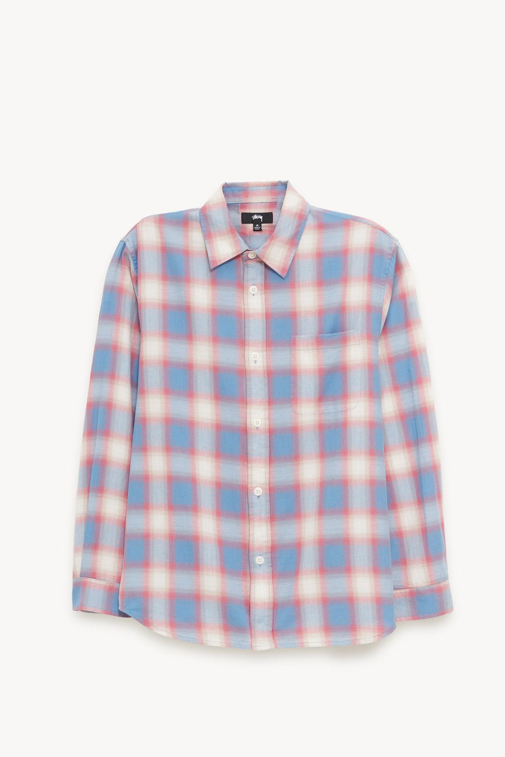 STUSSY BLUE BEACH OMBRE PLAID SHIRT
