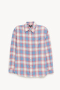 STUSSY BLUE BEACH OMBRE PLAID SHIRT