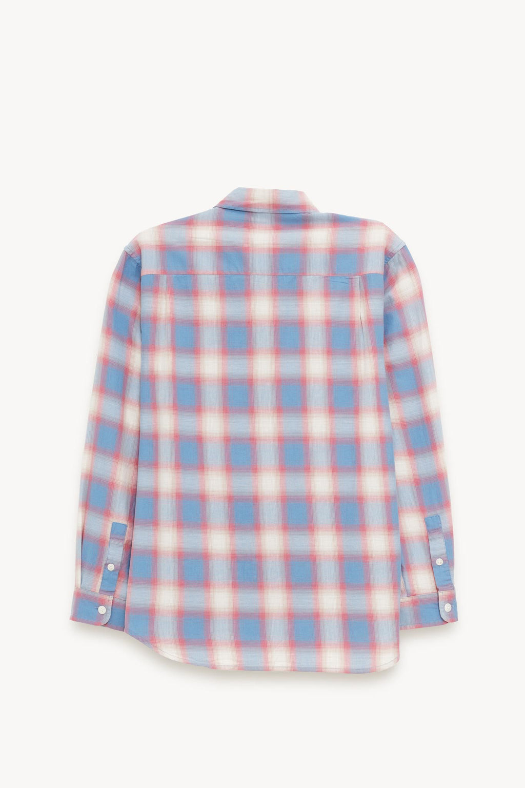 STUSSY BLUE BEACH OMBRE PLAID SHIRT
