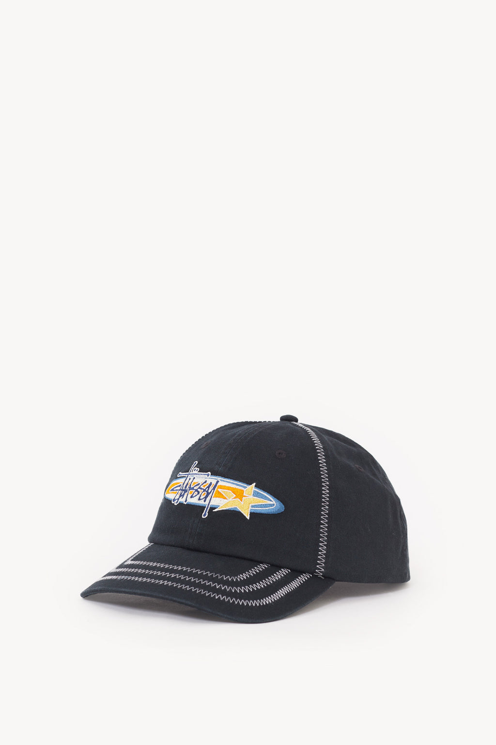 STUSSY BLACK LP OVAL STAR CAP