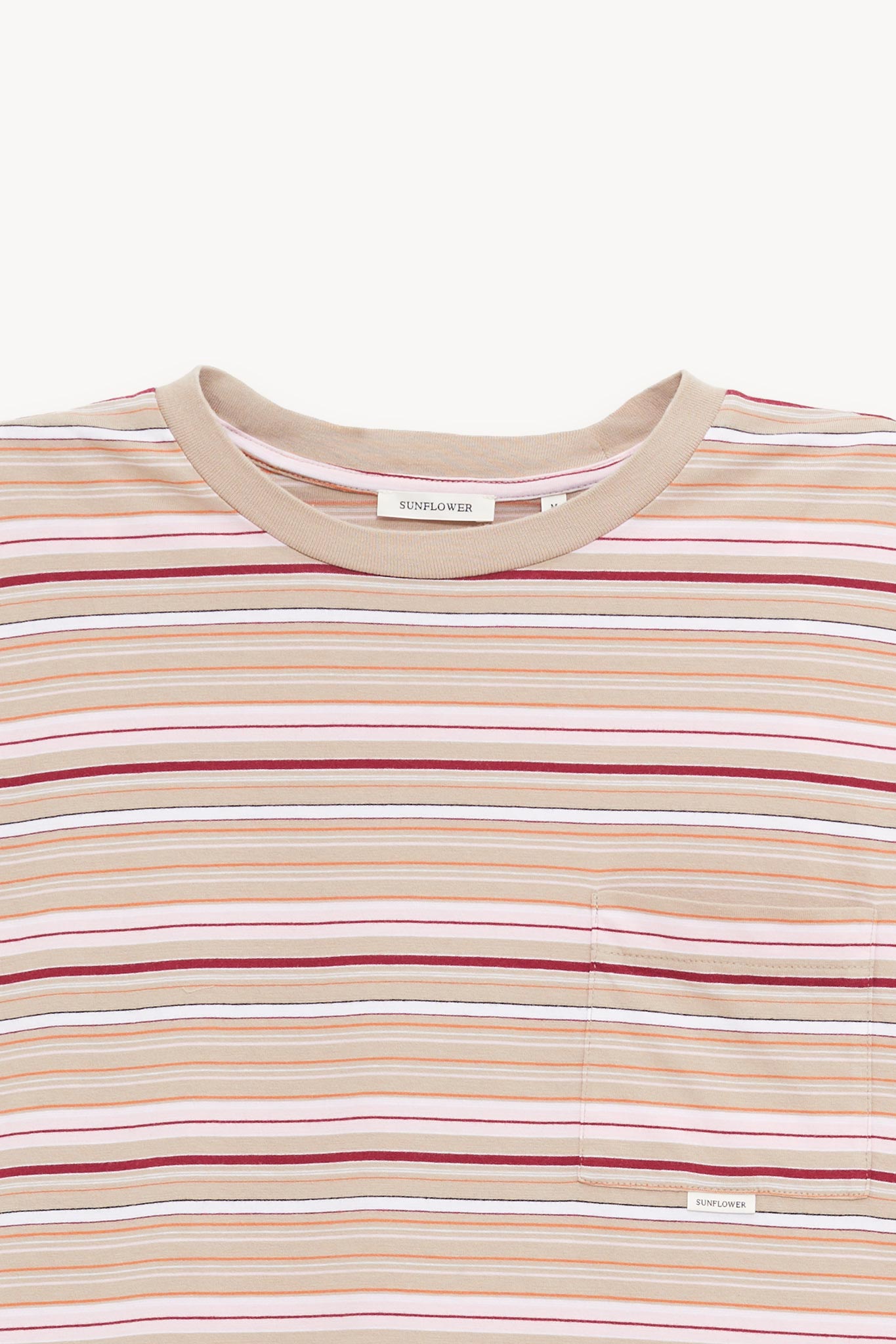 SUNFLOWER BEIGE STRIPE LS POCKET T SHIRT