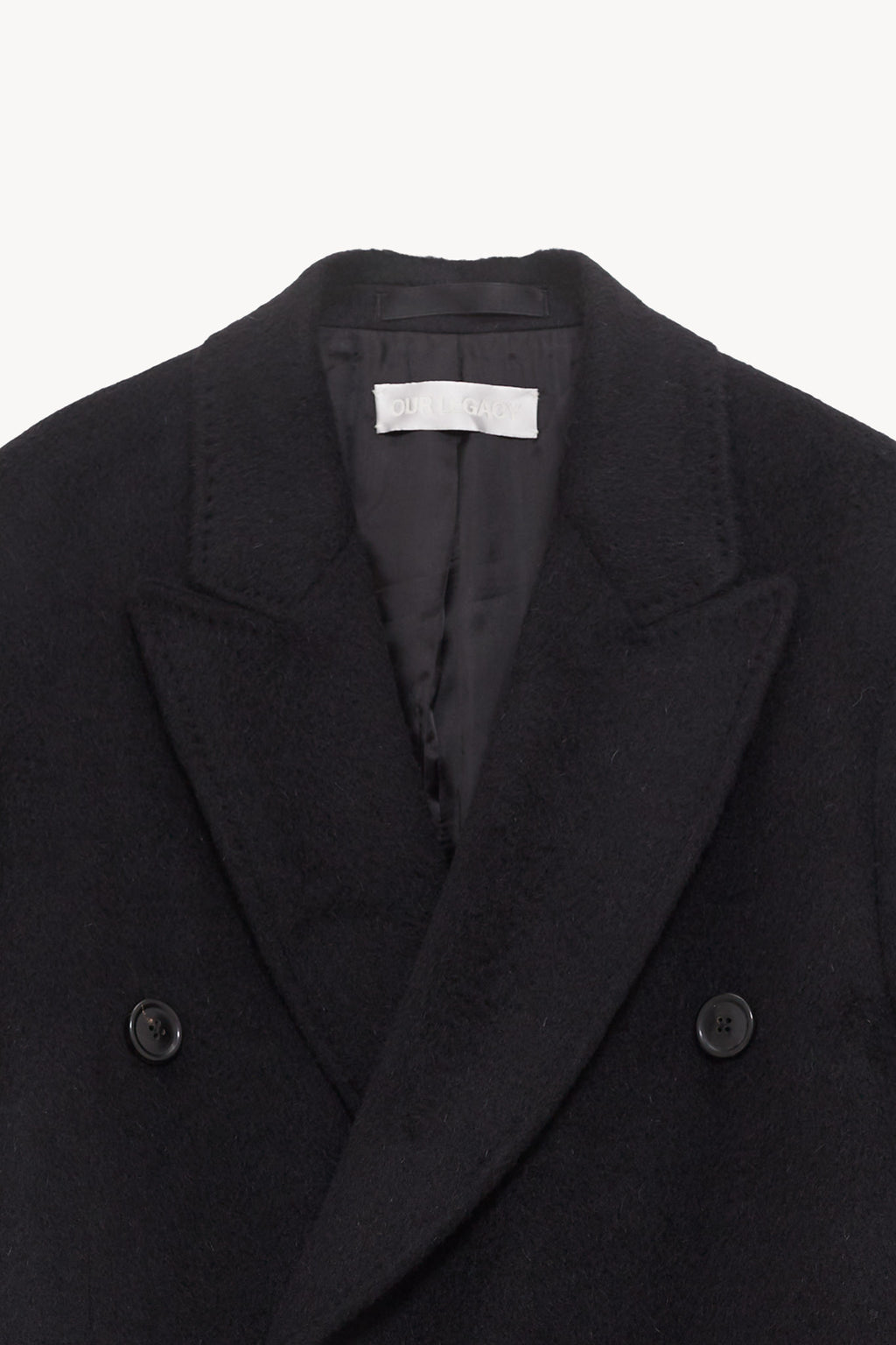 OUR LEGACY BLACK HAIRY WOOL WHALE COAT