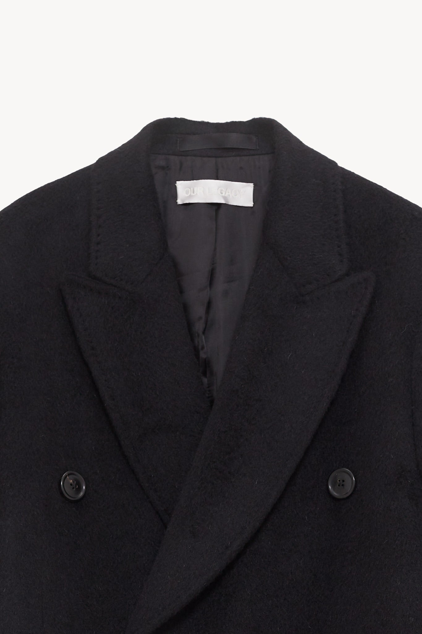 OUR LEGACY BLACK HAIRY WOOL WHALE COAT