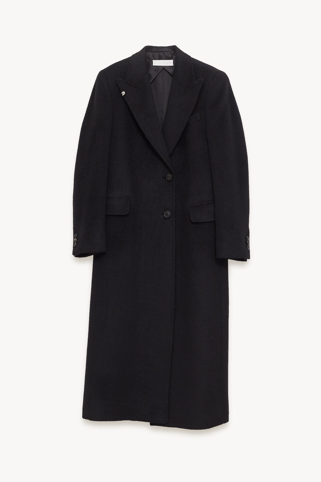 OUR LEGACY BLACK HAIRY WOOL MANTA COAT