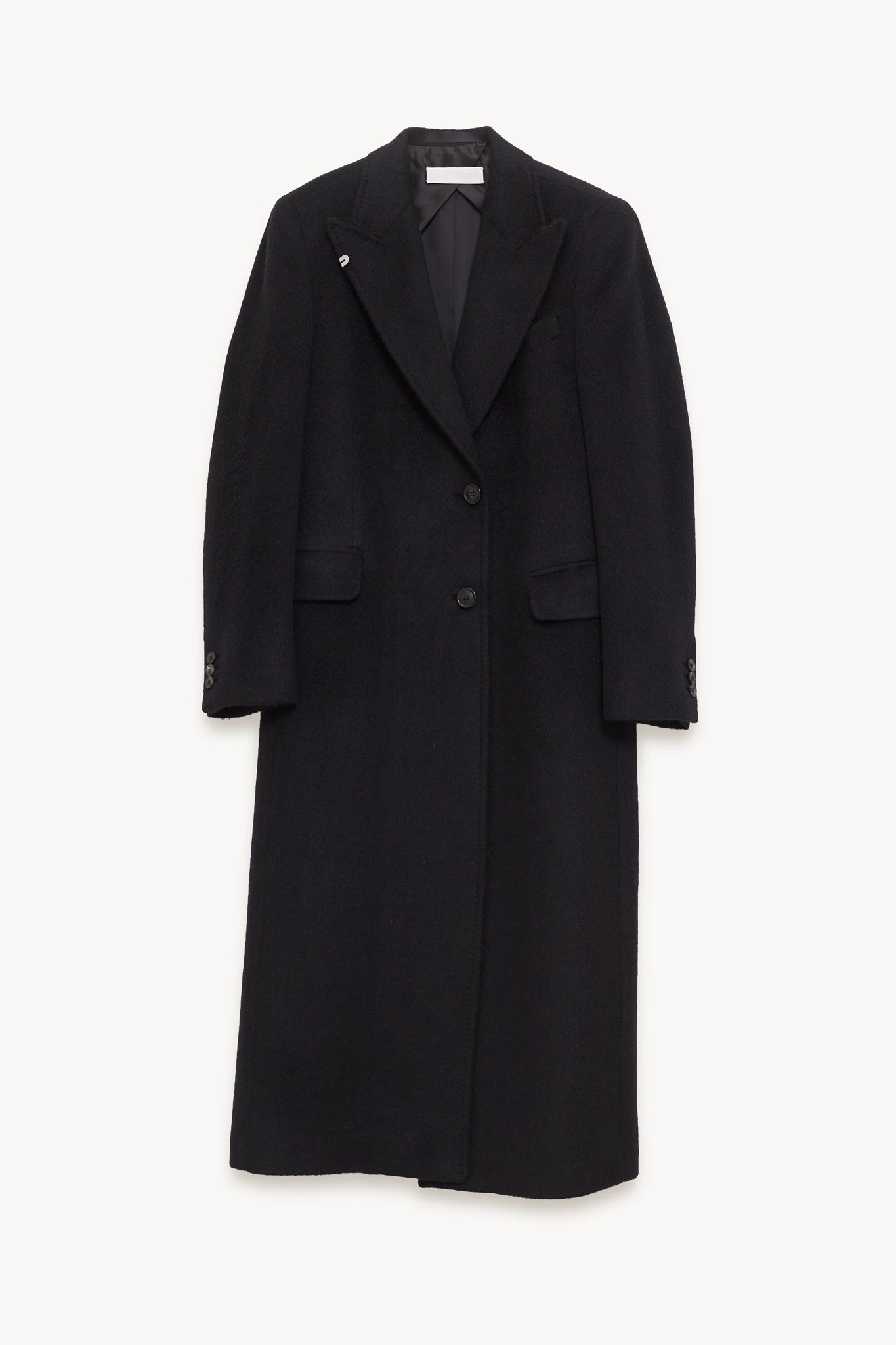 OUR LEGACY BLACK HAIRY WOOL MANTA COAT