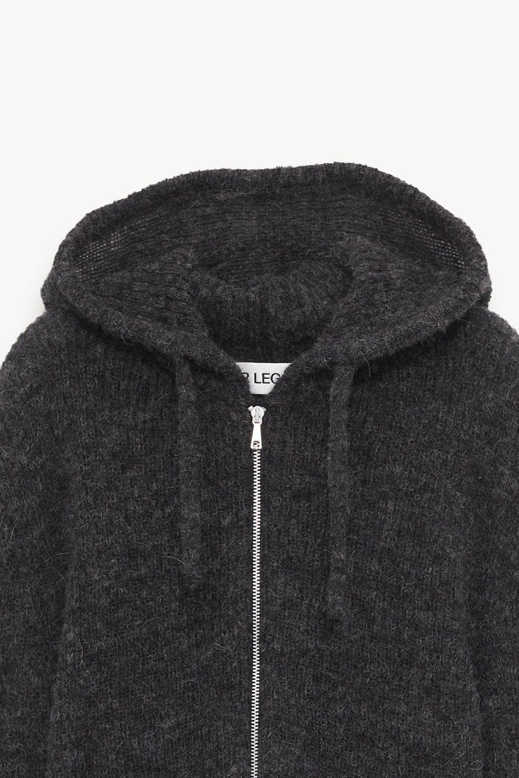 OUR LEGACY CHARCOAL MELANGE FUZZY ALPACA COMPACT HOOD