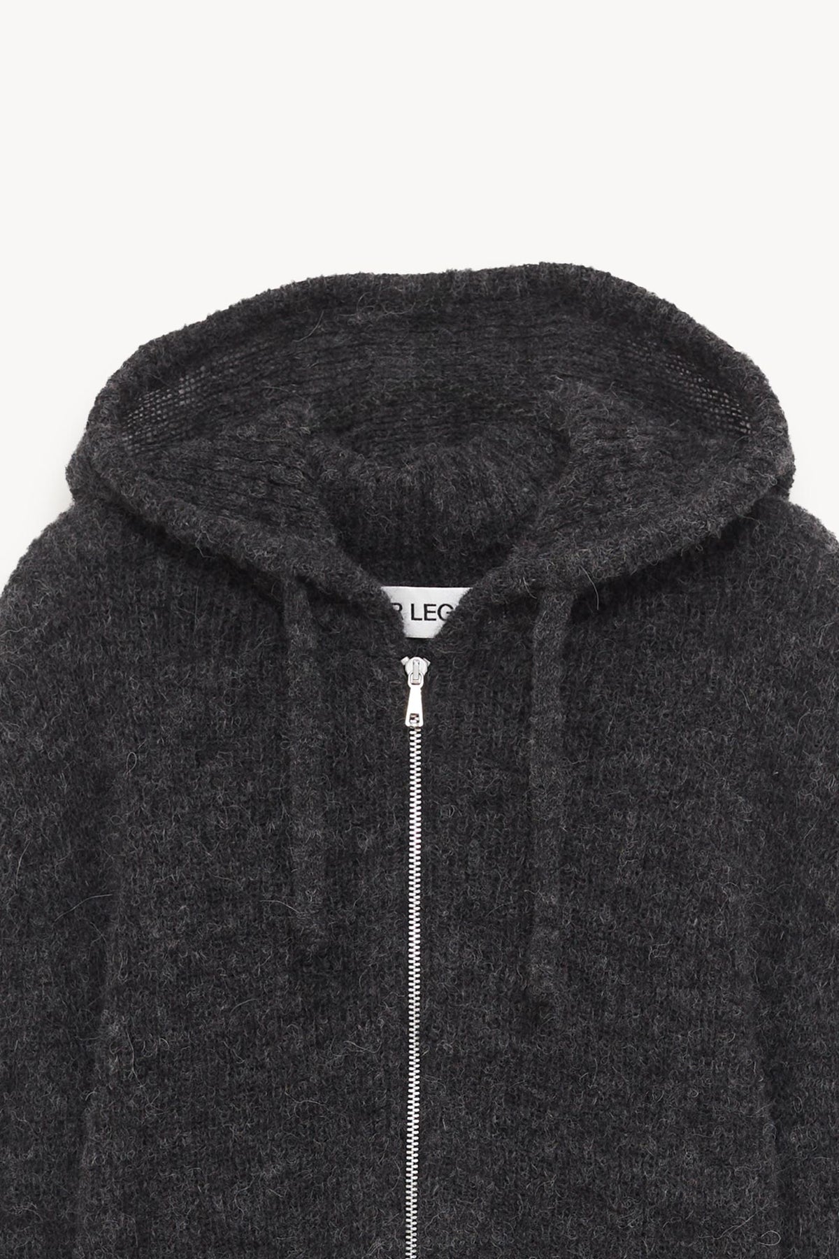 OUR LEGACY CHARCOAL MELANGE FUZZY ALPACA COMPACT HOOD