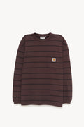 CARHARTT WIP STRIPE PALISANDER LS CARDONA POCKET T SHIRT