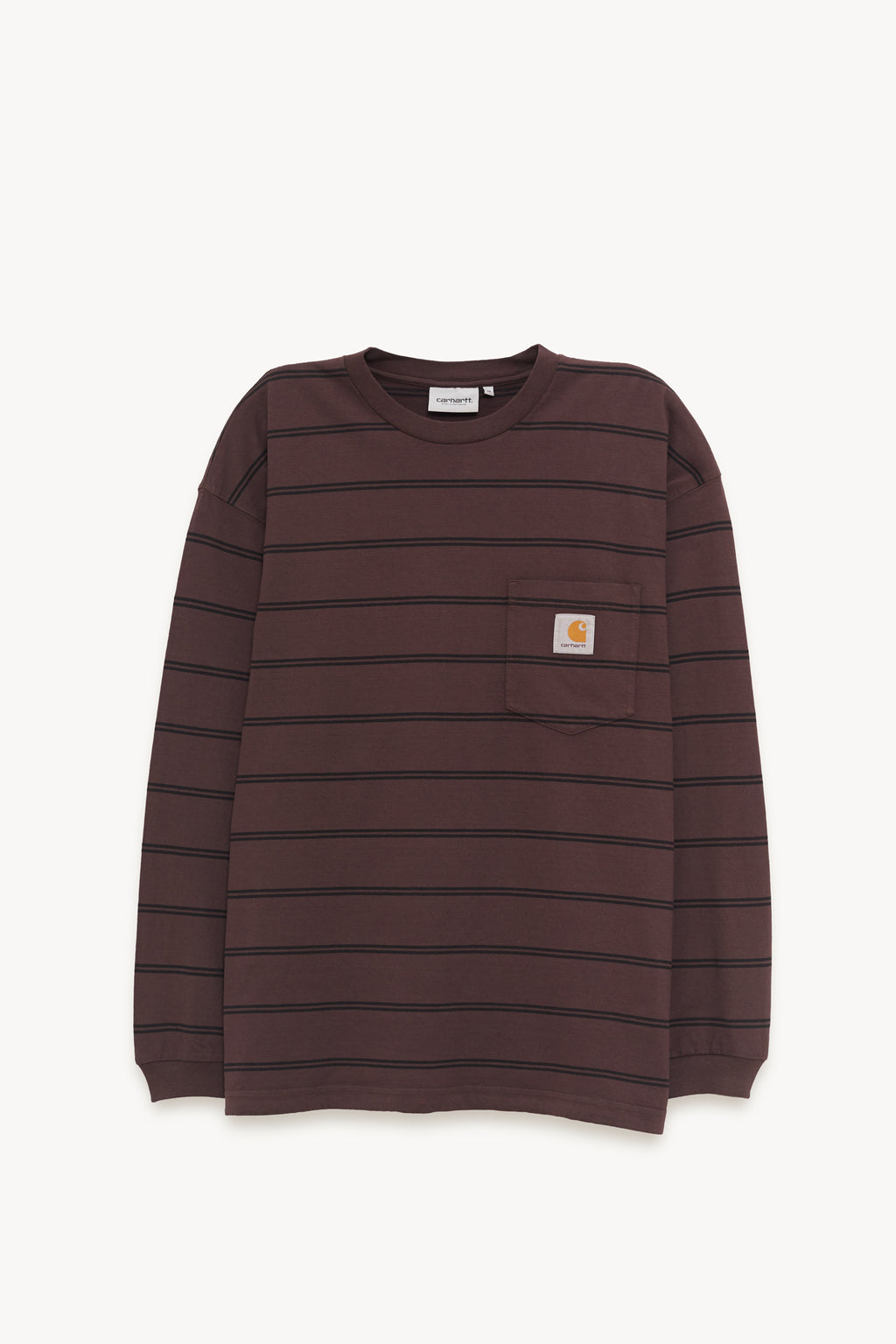 CARHARTT WIP STRIPE PALISANDER LS CARDONA POCKET T-SHIRT