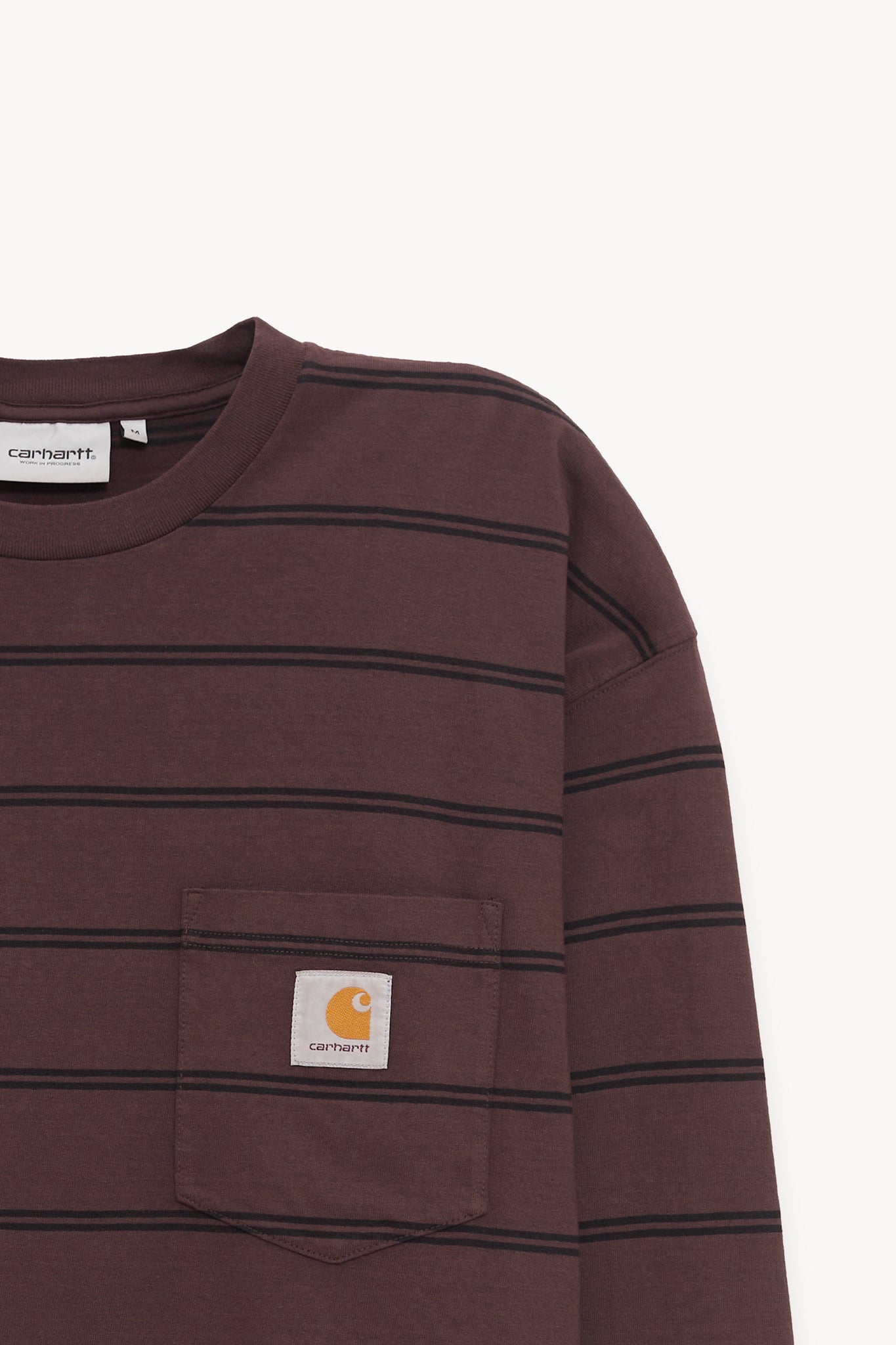 CARHARTT WIP STRIPE PALISANDER LS CARDONA POCKET T-SHIRT
