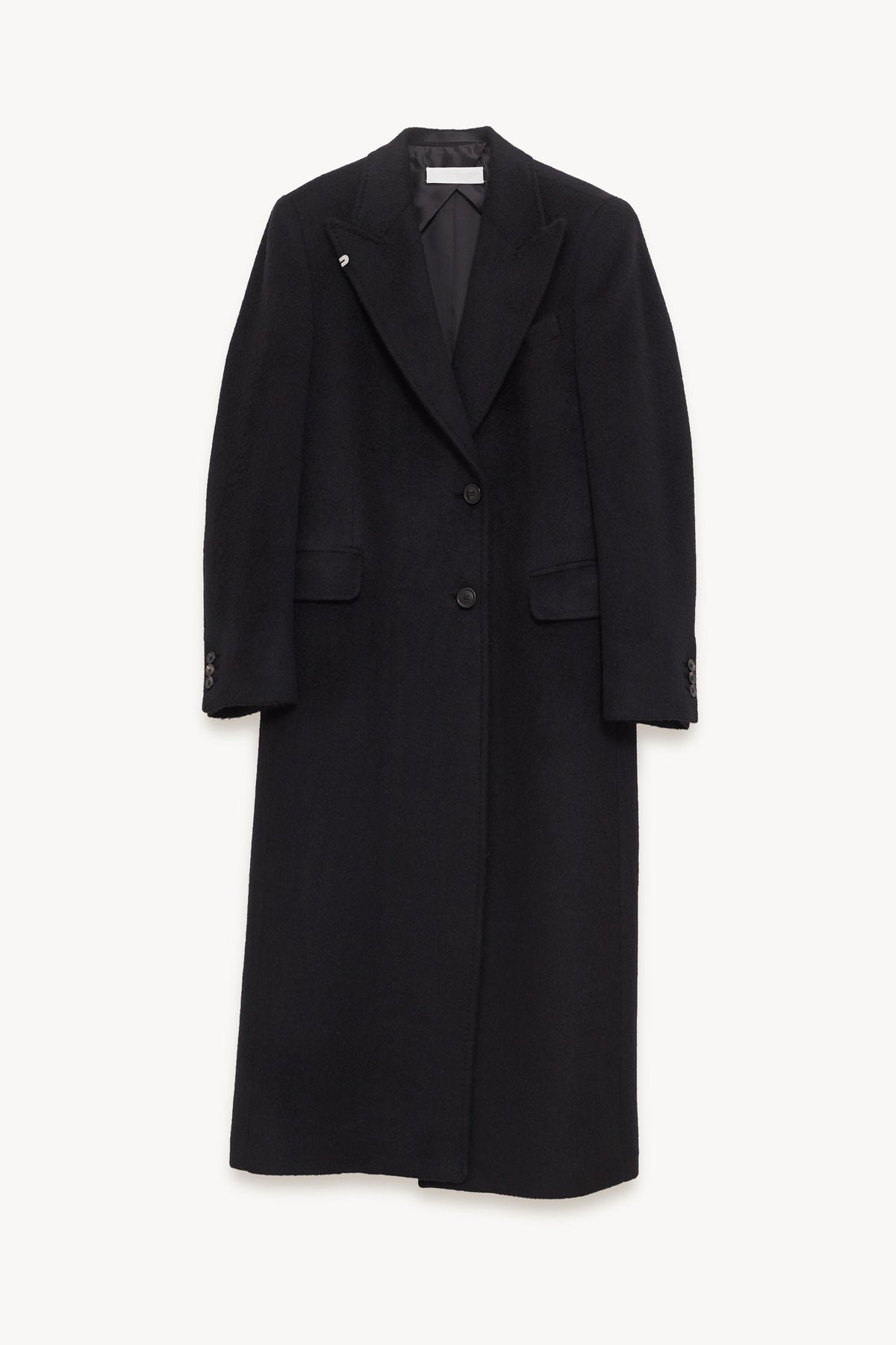 OUR LEGACY BLACK HAIRY WOOL MANTA COAT