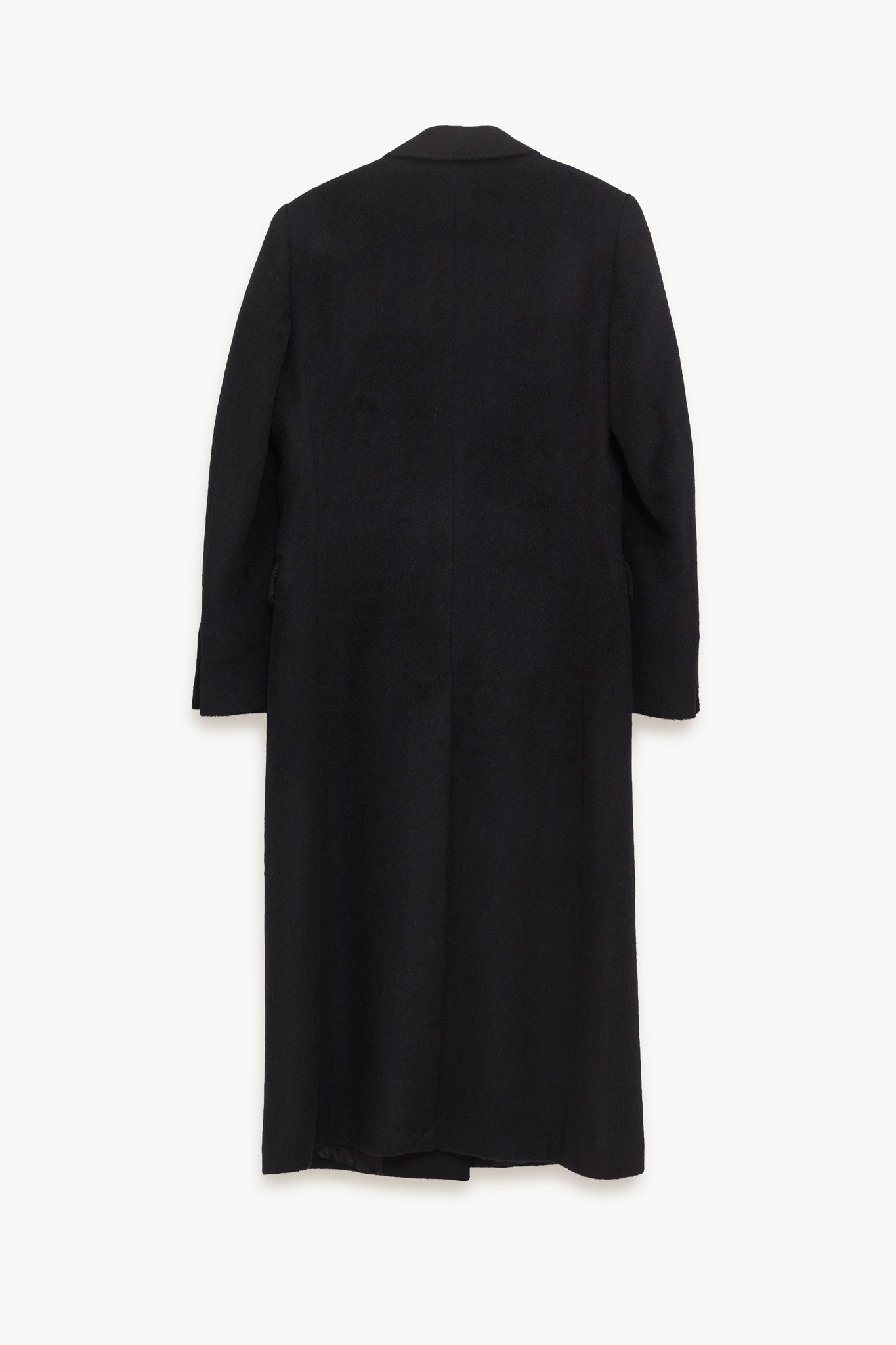 OUR LEGACY BLACK HAIRY WOOL MANTA COAT
