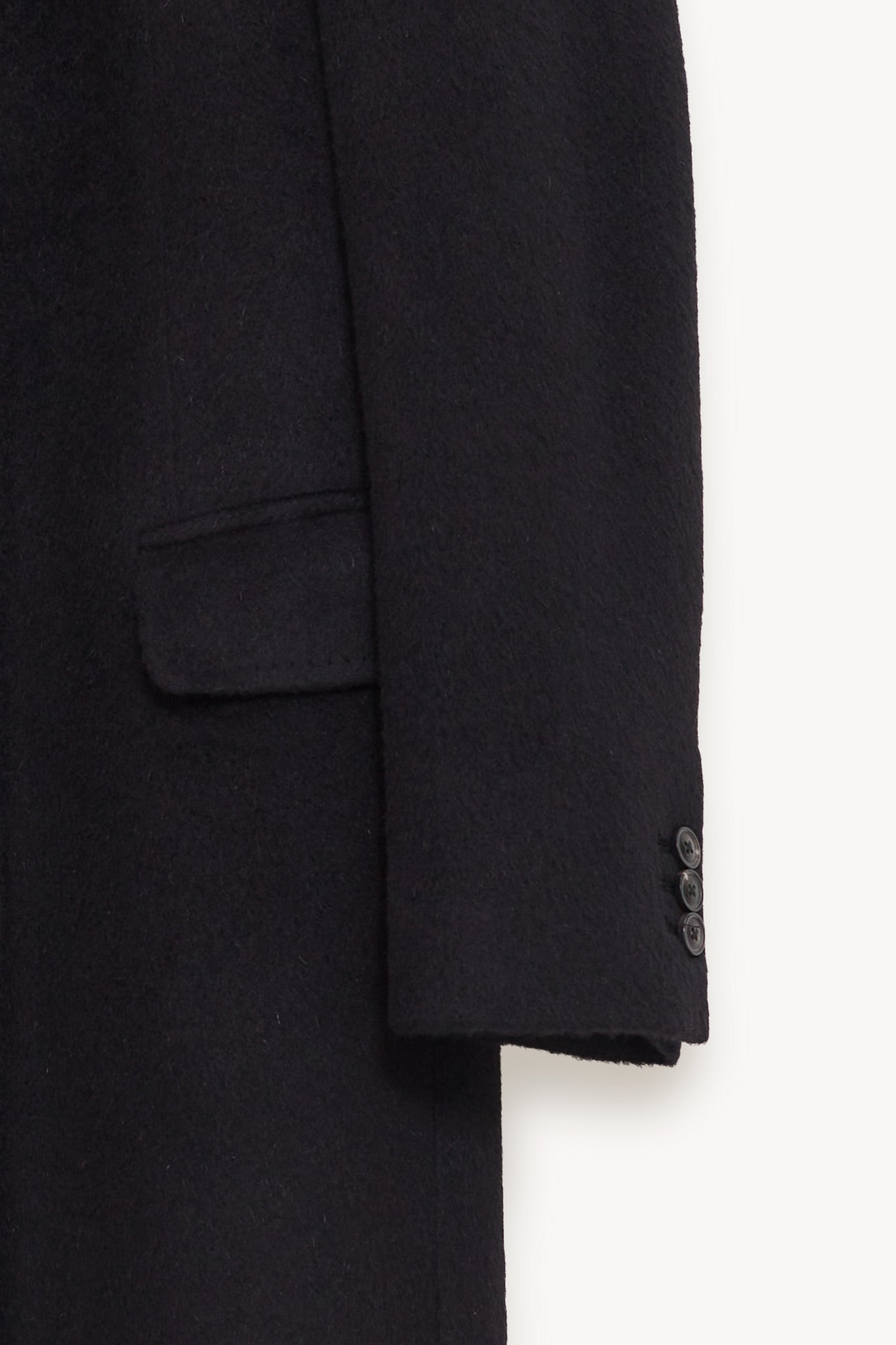 OUR LEGACY BLACK HAIRY WOOL MANTA COAT