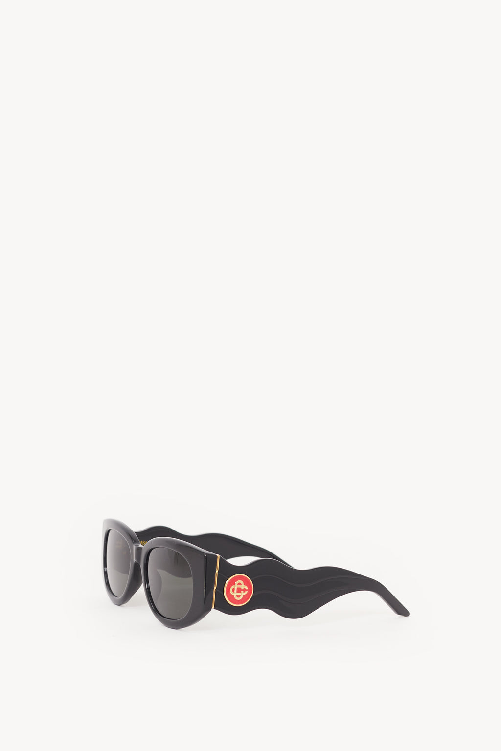 CASABLANCA BLACK OVAL WAVE SUNGLASSES