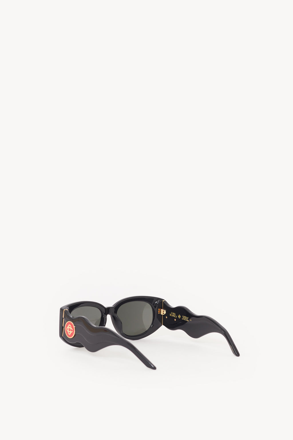 CASABLANCA BLACK OVAL WAVE SUNGLASSES