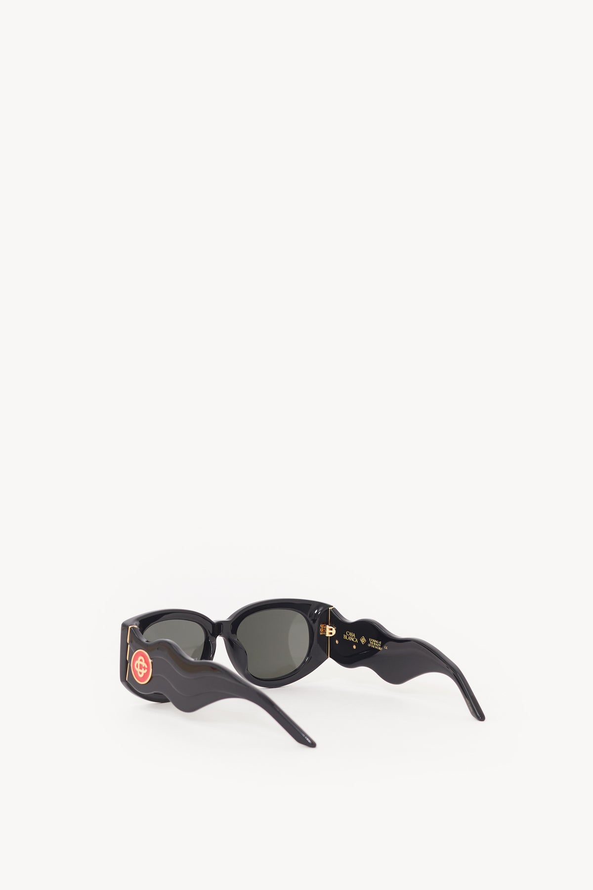 CASABLANCA BLACK OVAL WAVE SUNGLASSES