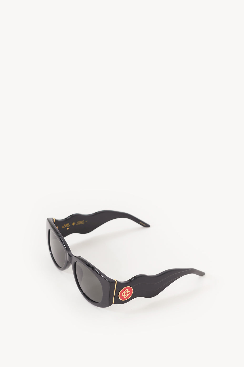CASABLANCA BLACK OVAL WAVE SUNGLASSES