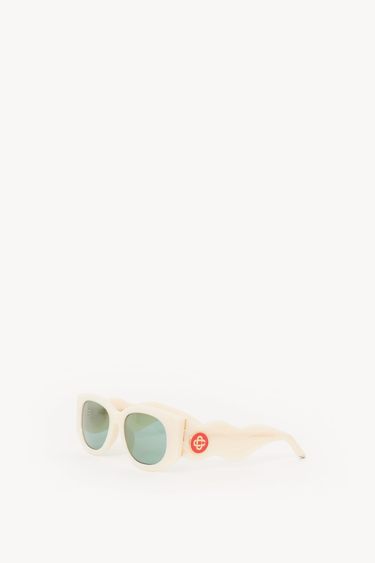 CASABLANCA CREAM OVAL WAVE SUNGLASSES