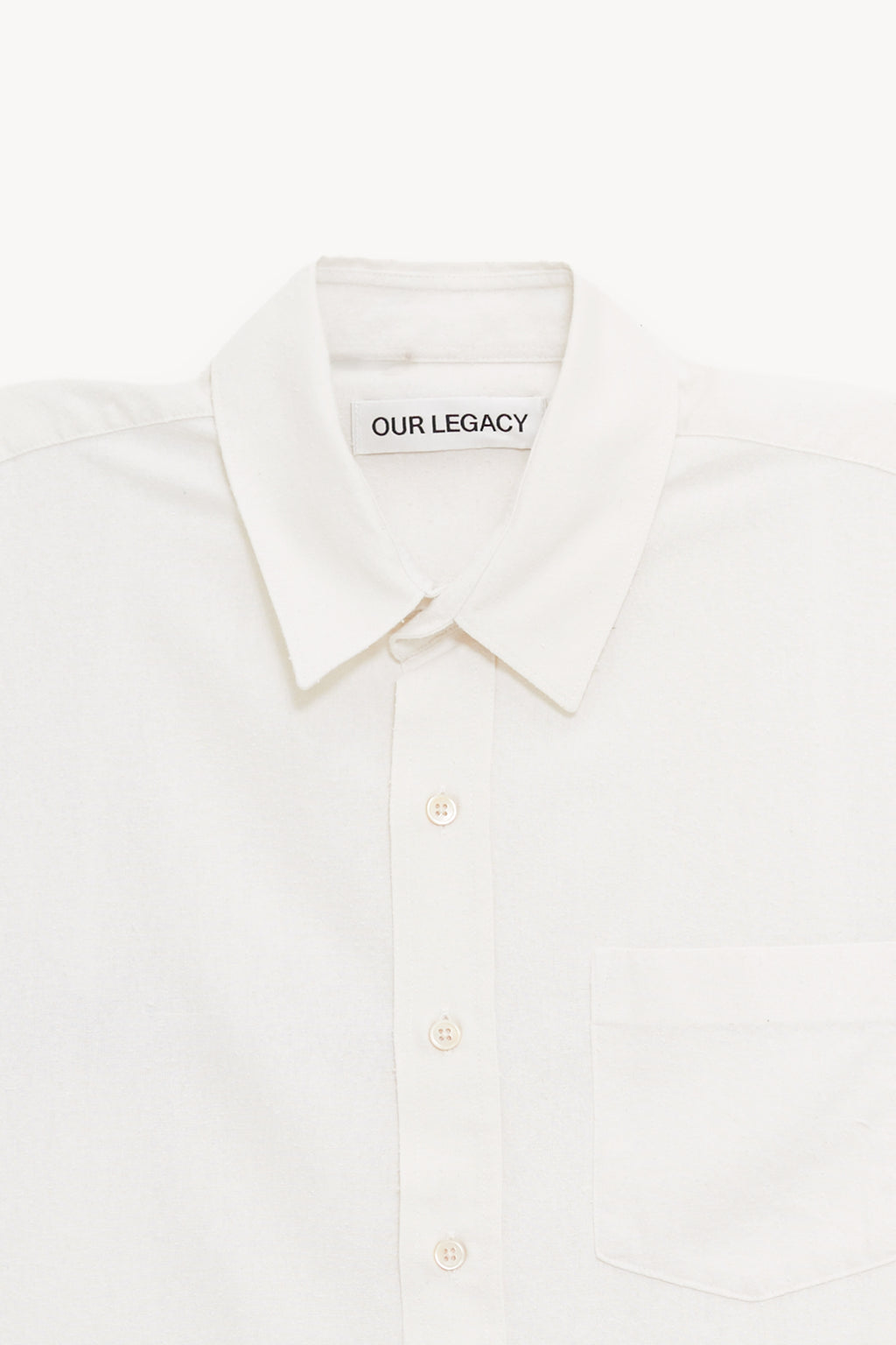 OUR LEGACY WHITE SILK CLASSIC SHIRT