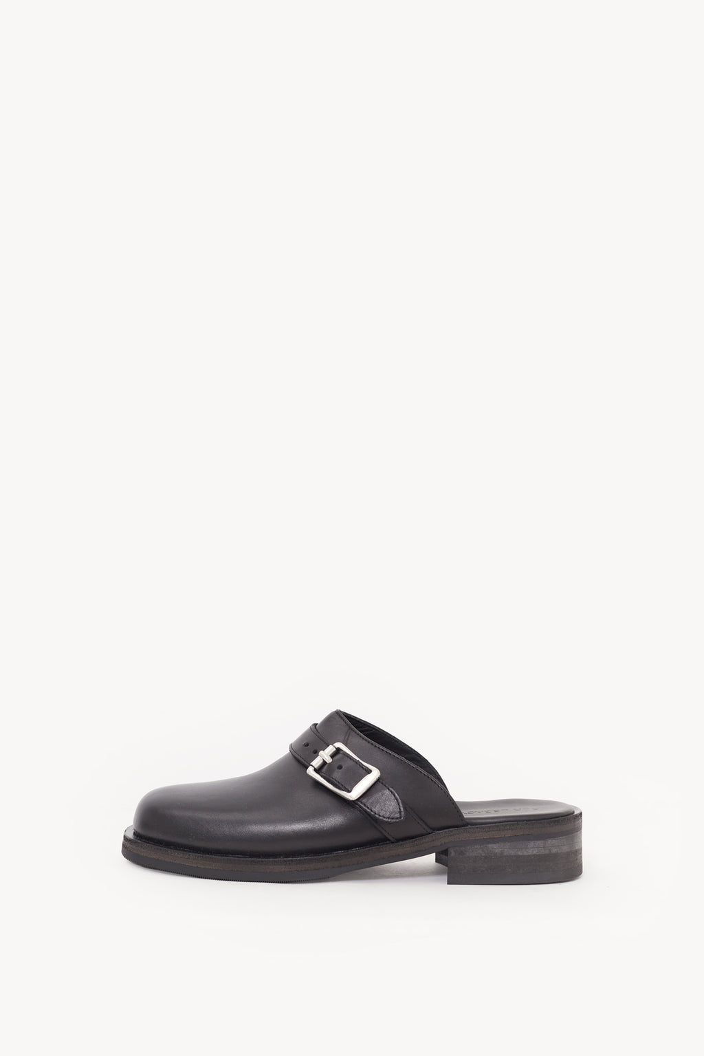OUR LEGACY BLACK LEATHER CAMION MULE