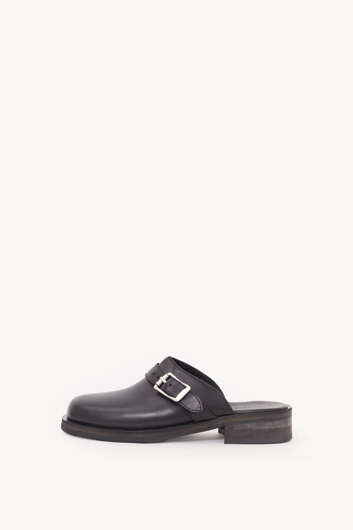 OUR LEGACY BLACK LEATHER CAMION MULE