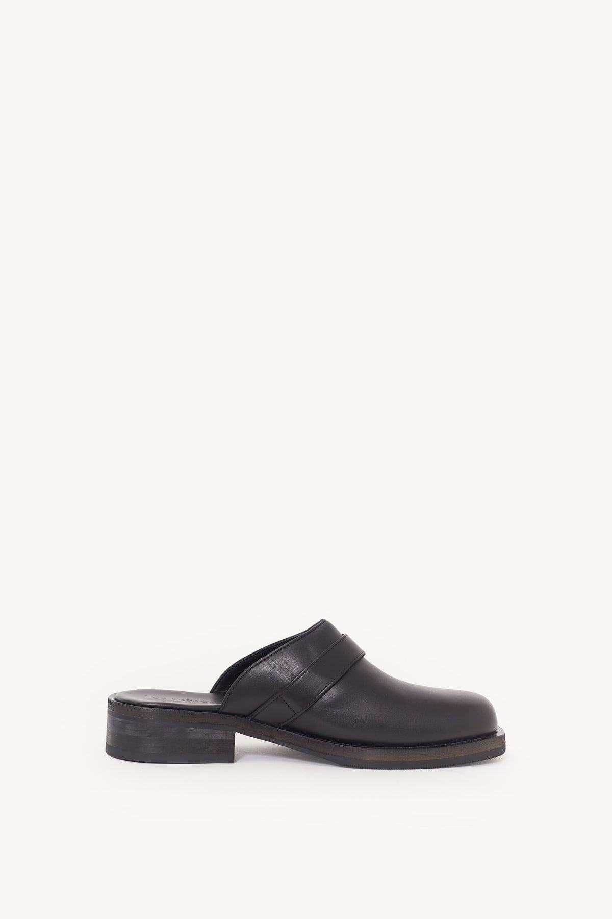 OUR LEGACY BLACK LEATHER CAMION MULE