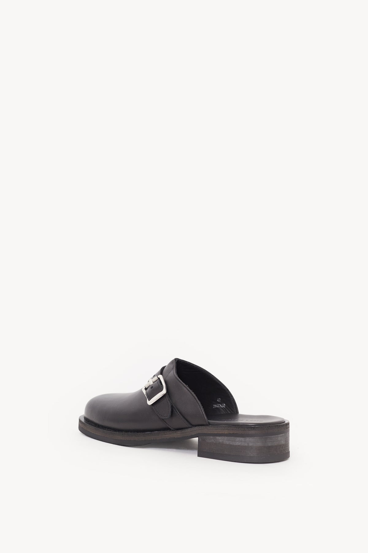 OUR LEGACY BLACK LEATHER CAMION MULE