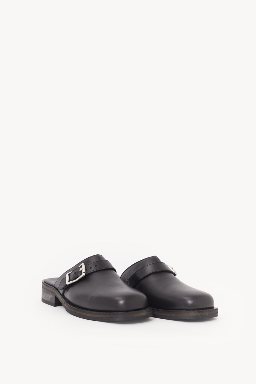 OUR LEGACY BLACK LEATHER CAMION MULE